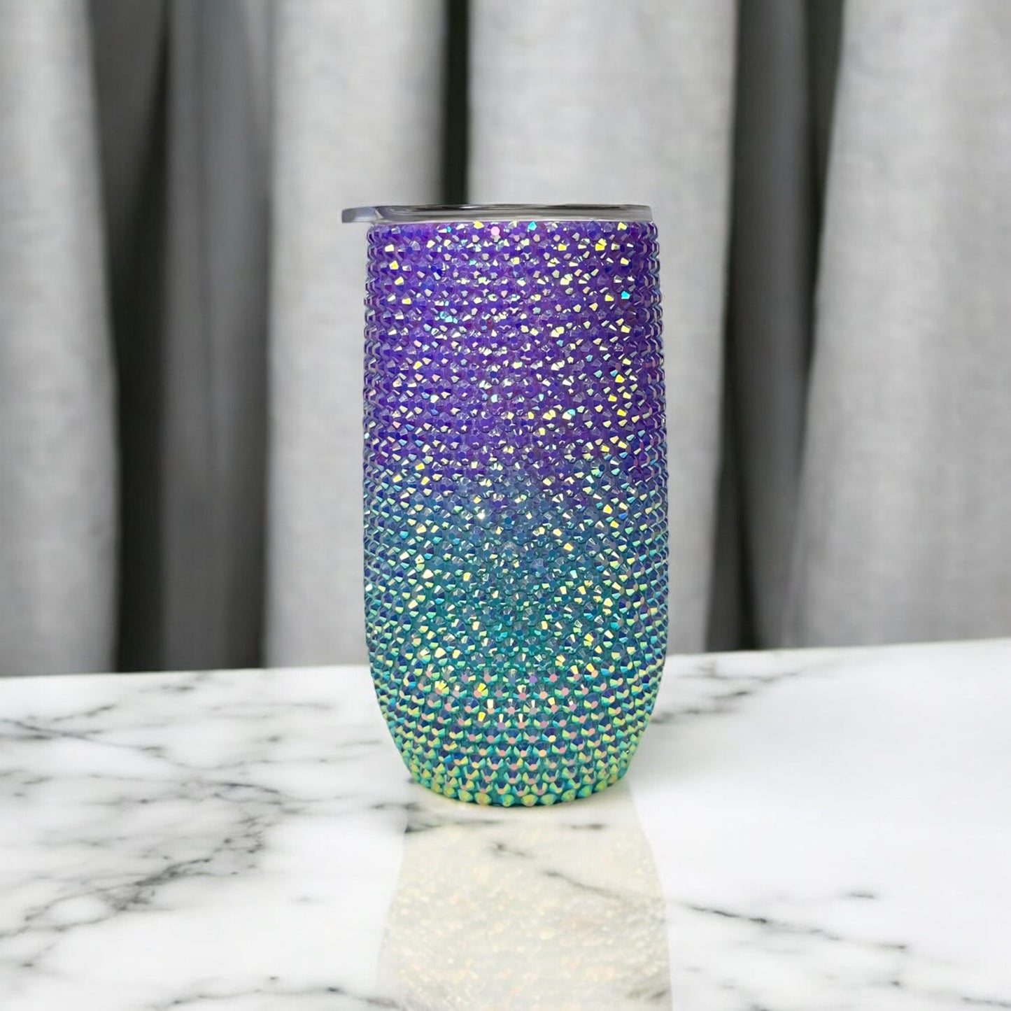 Teal and Purple Bedazzled Tumbler