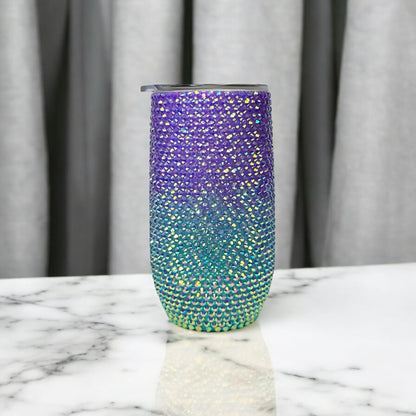 Teal and Purple Bedazzled Tumbler