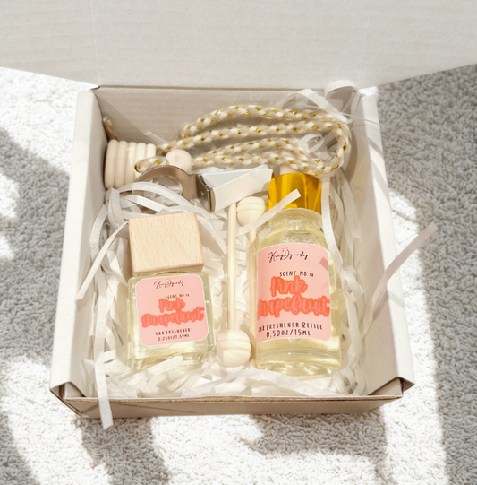 Pink Grapefruit Car Freshener Set
