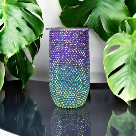 Teal and Purple Bedazzled Tumbler