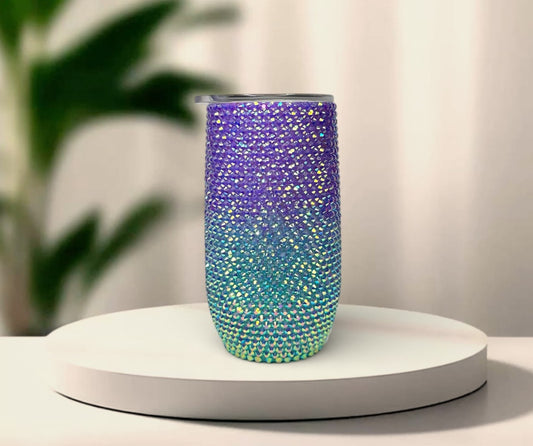 Teal and Purple Bedazzled Tumbler